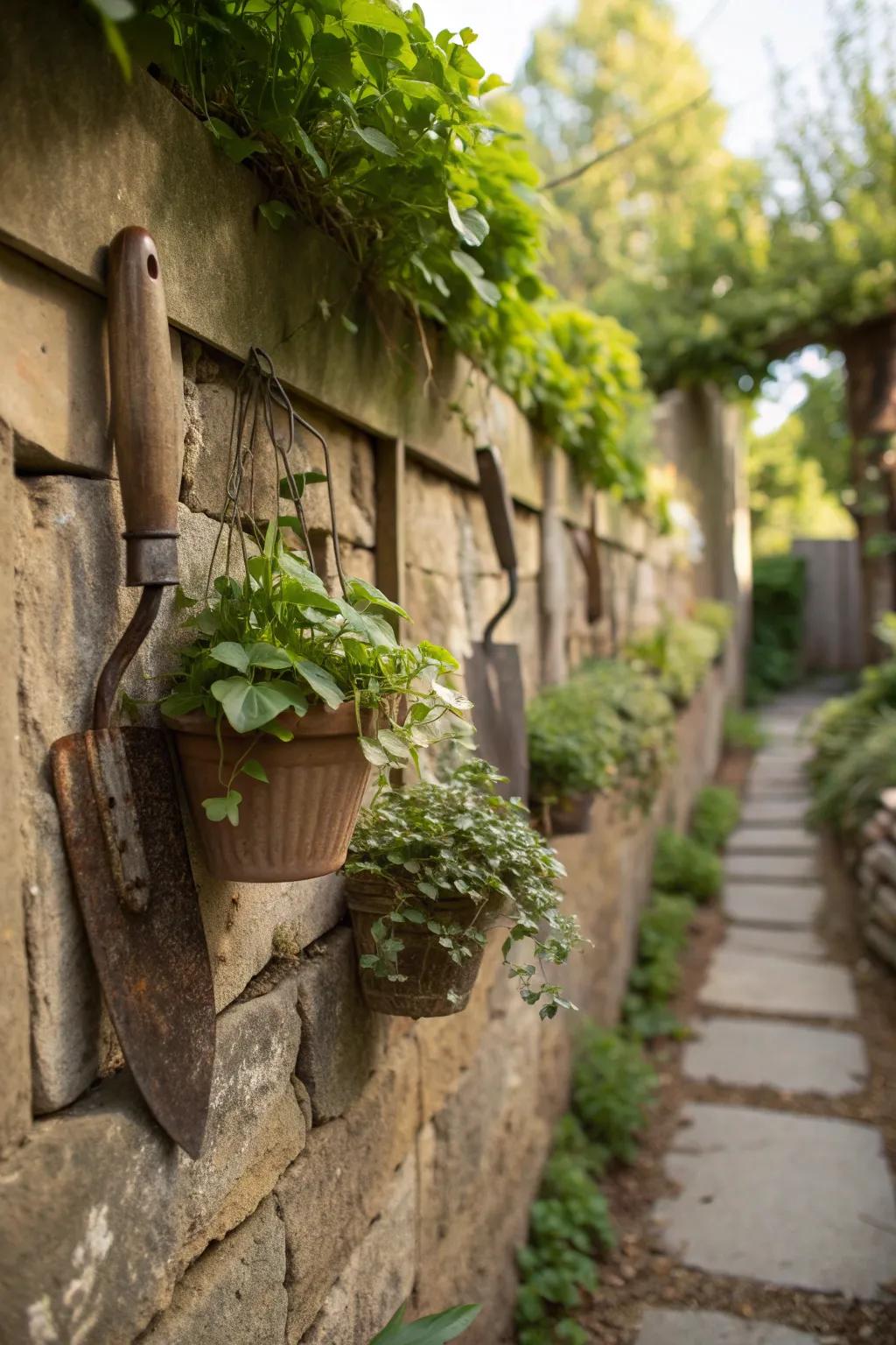 Transform trowels into eye-catching planters.