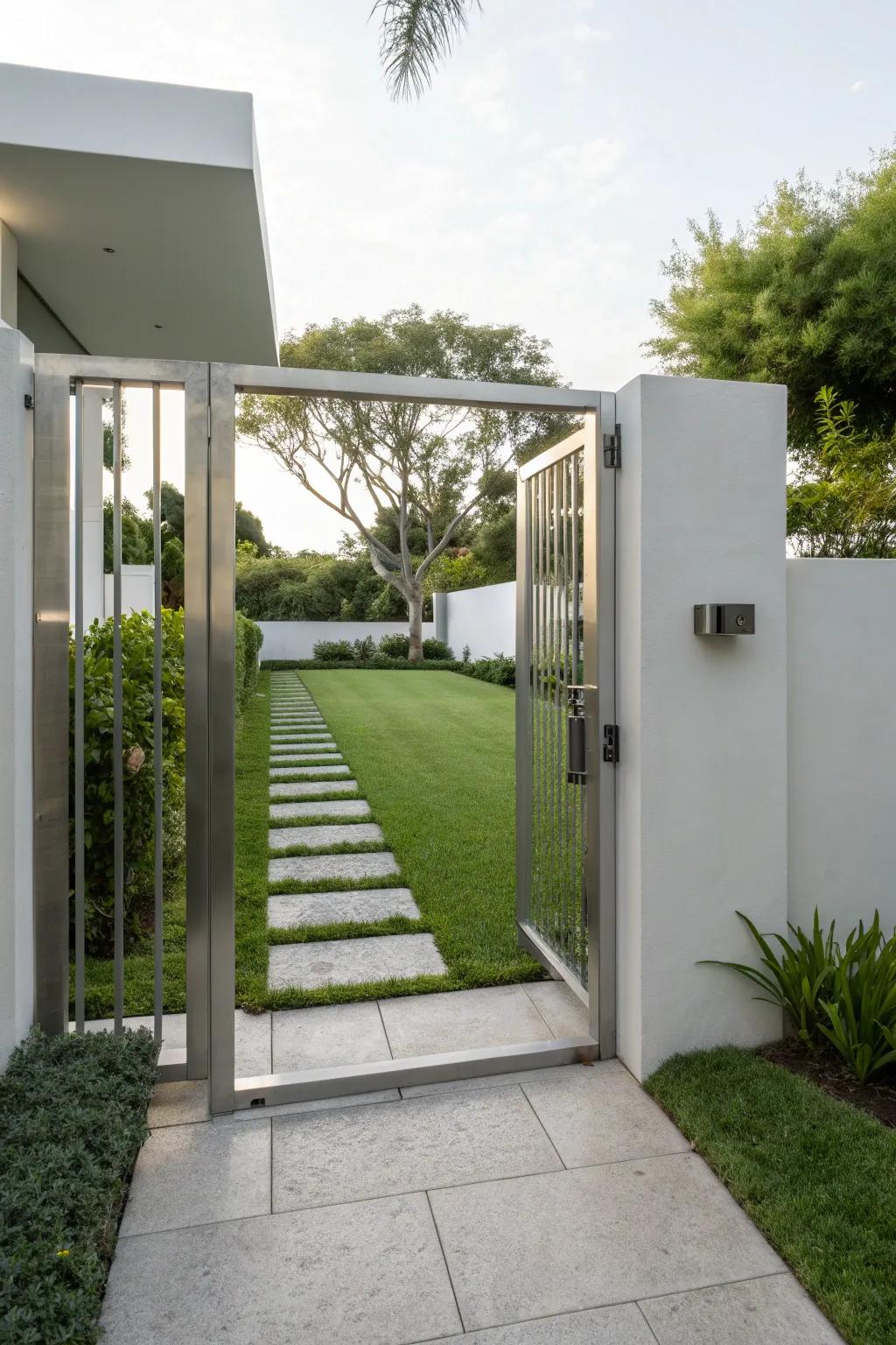 A minimalist gate that offers simplicity and style.