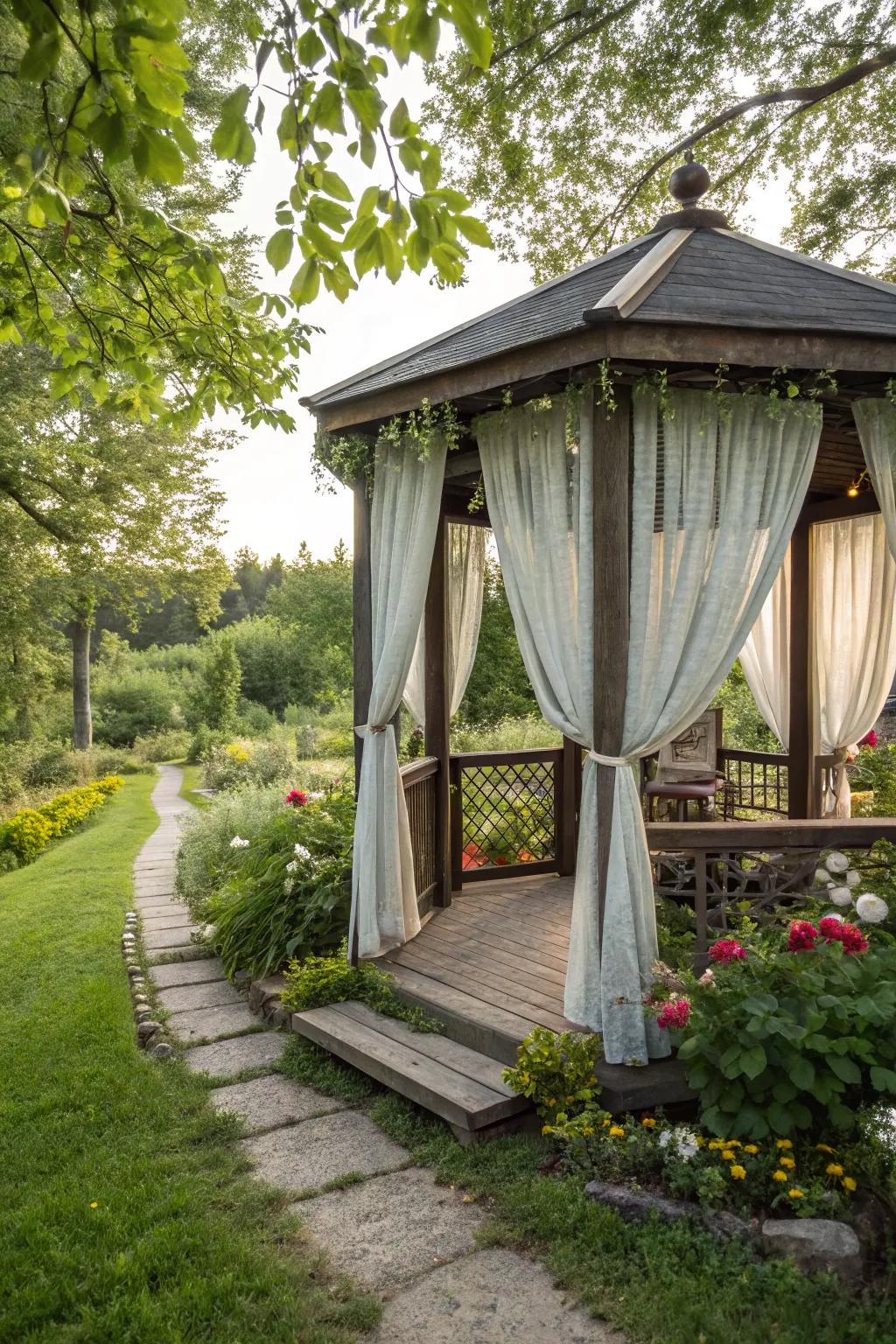Reclaimed fabrics add a sustainable and unique element to your outdoor decor.
