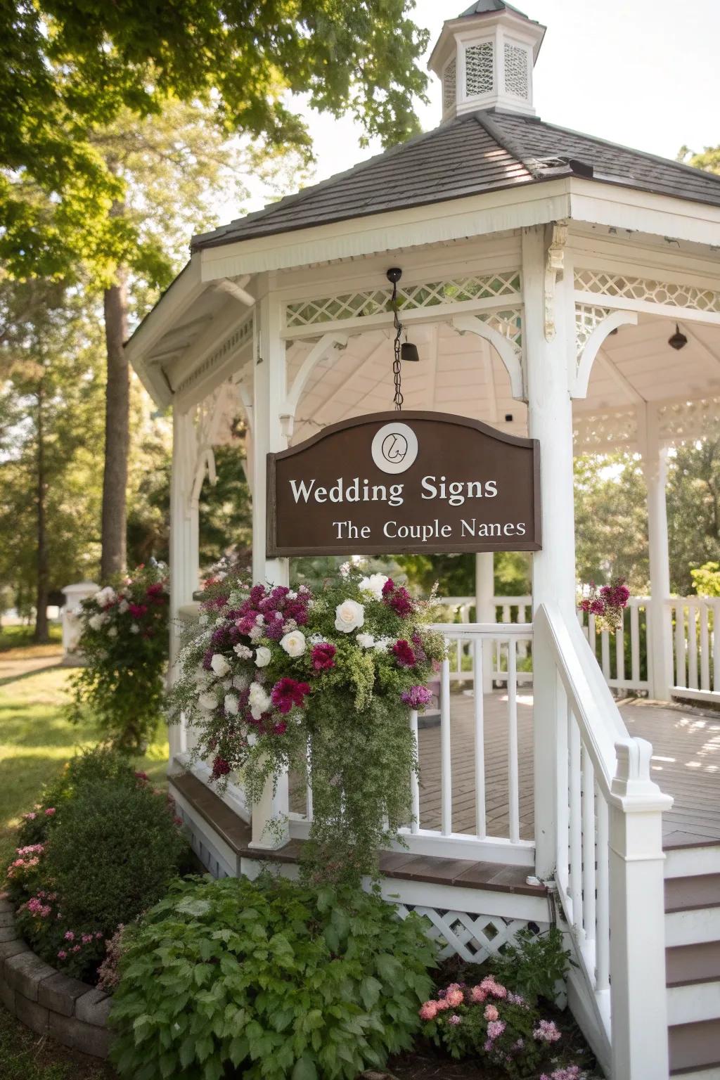 Personalized signs add a unique touch.