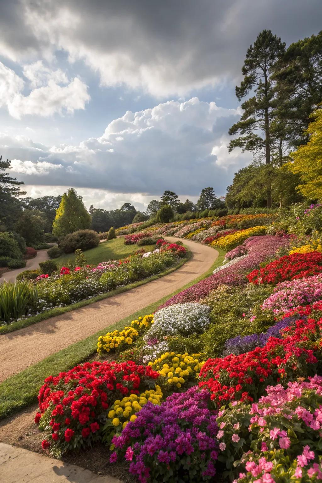 Vibrant flower beds adding color to a Georgia landscape.