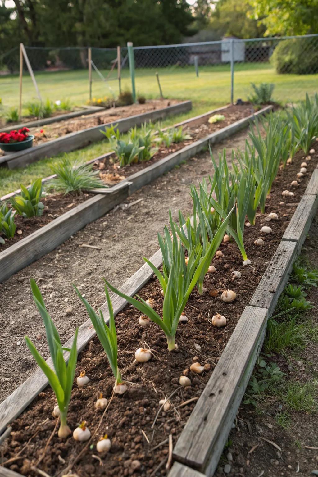 Succession planting of gladiolus for prolonged blooms.