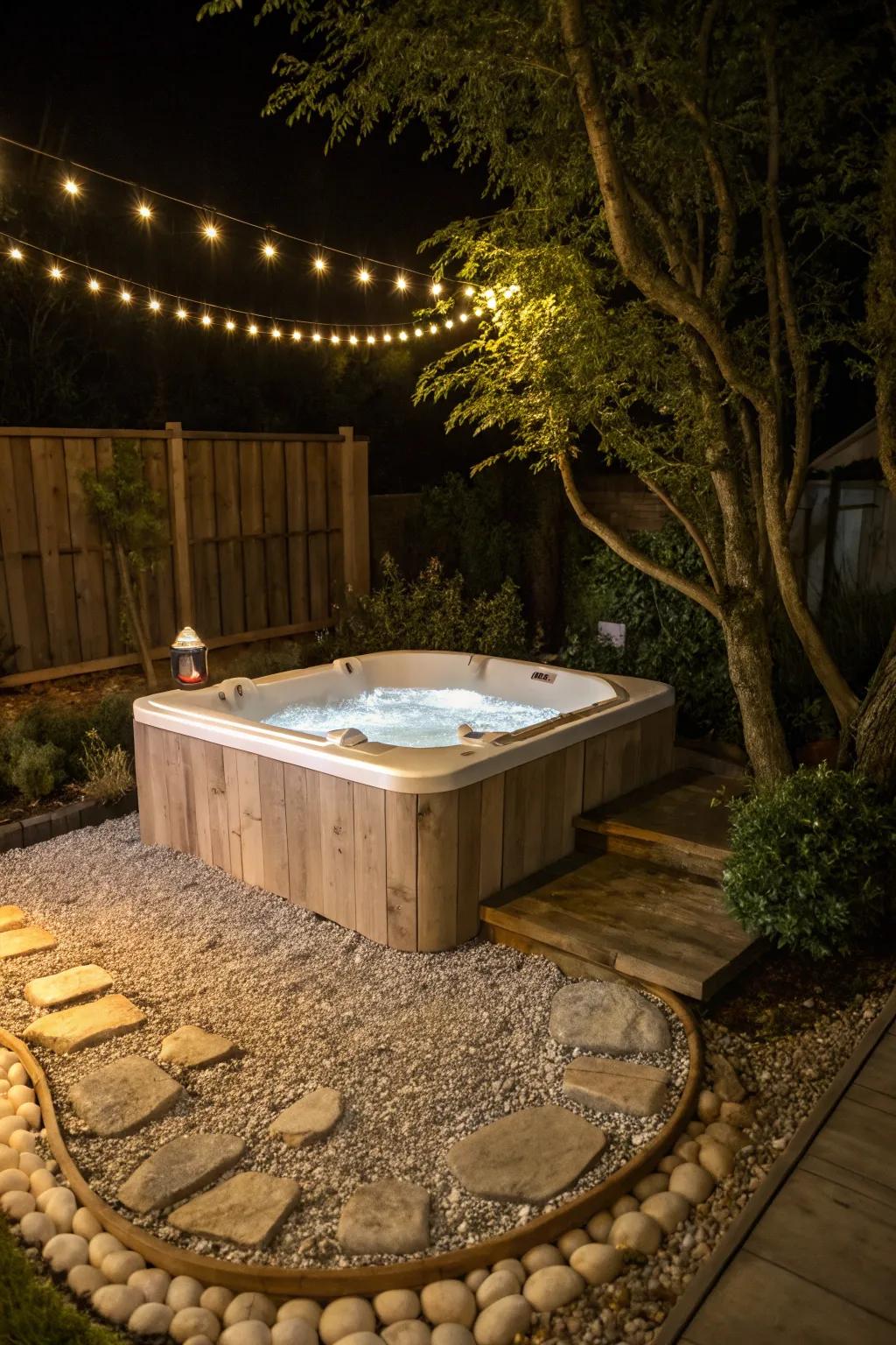 Natural stone borders add elegance and definition.