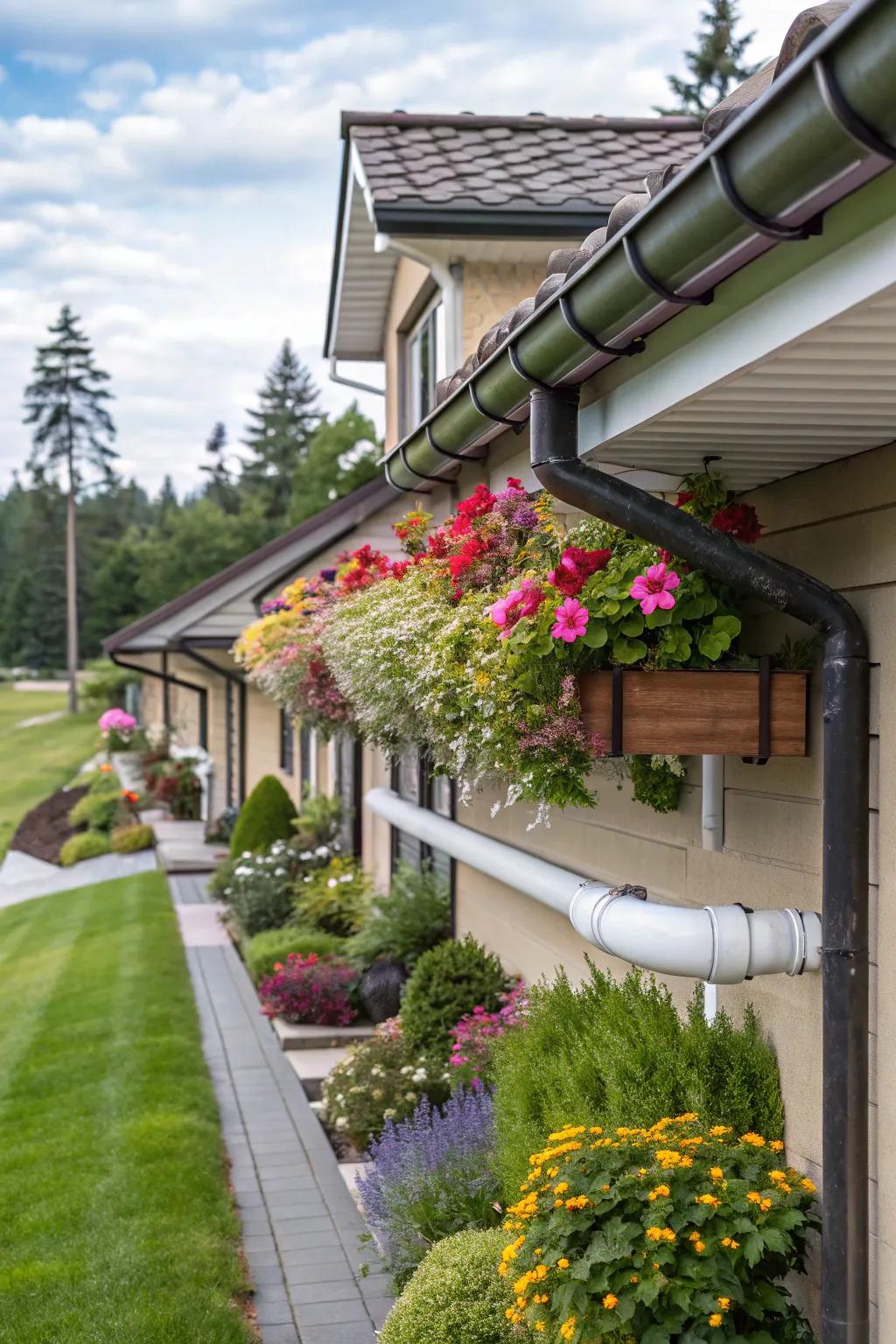Colorful gutters: Adding personality and style to your home's exterior.