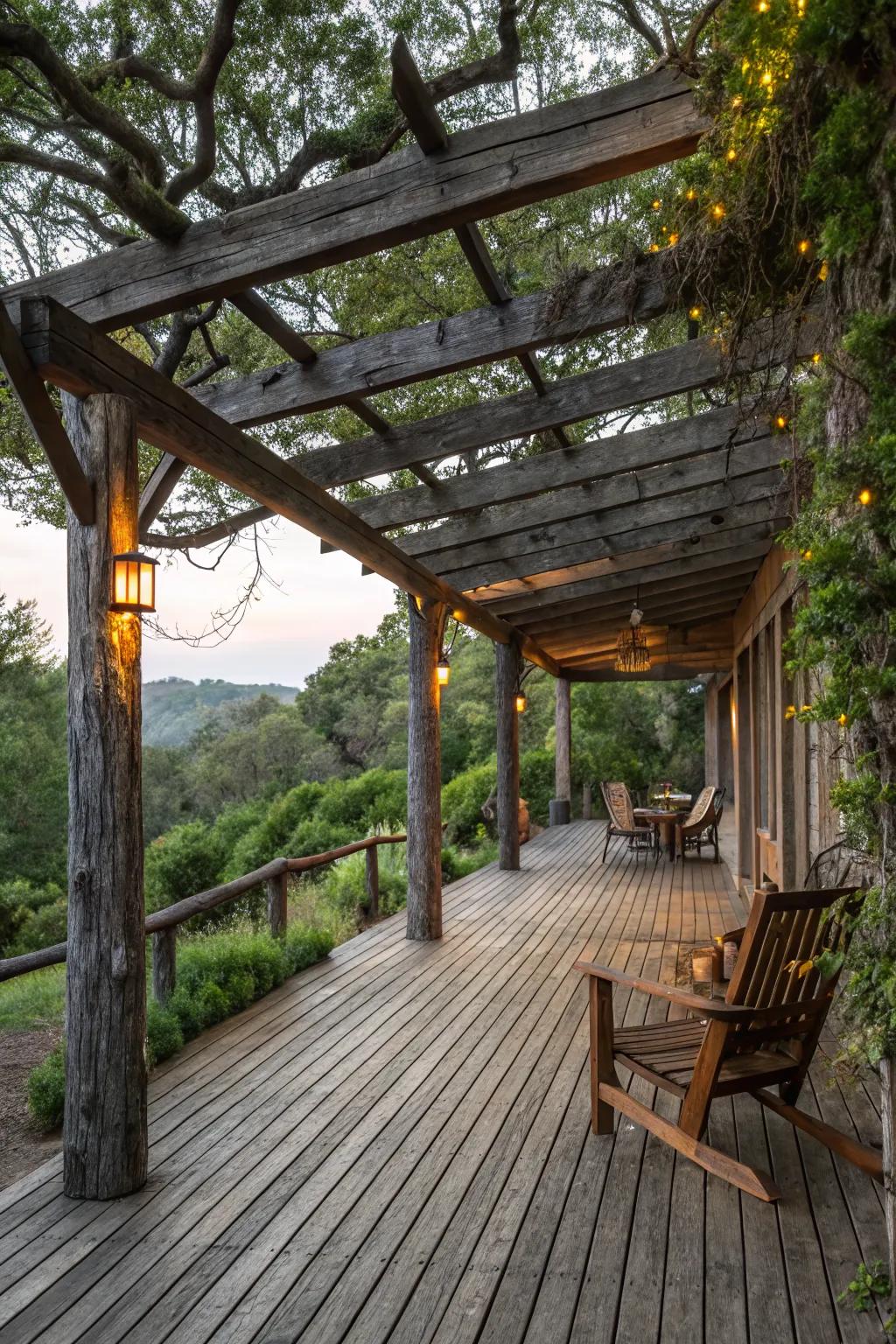 Timber beams that add rustic elegance to your deck space.