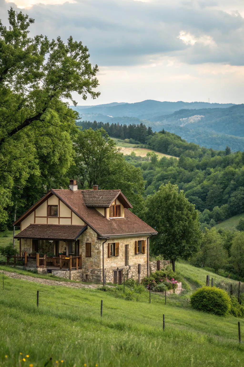 Rustic tones blend homes seamlessly with their surroundings.