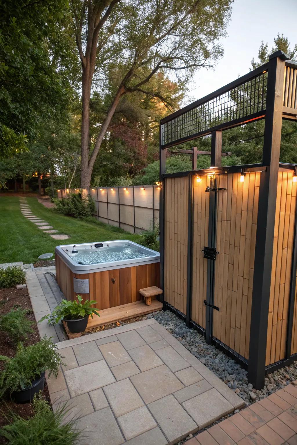 Mixed materials offer a modern, durable fencing solution.