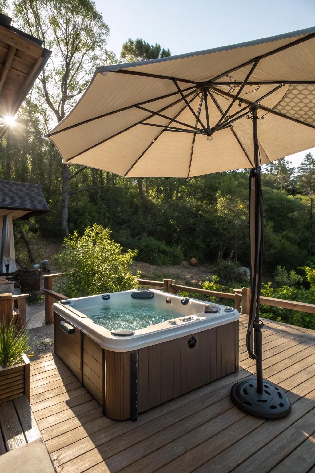 Adjustable umbrellas offer flexible shade to keep you cool all day.