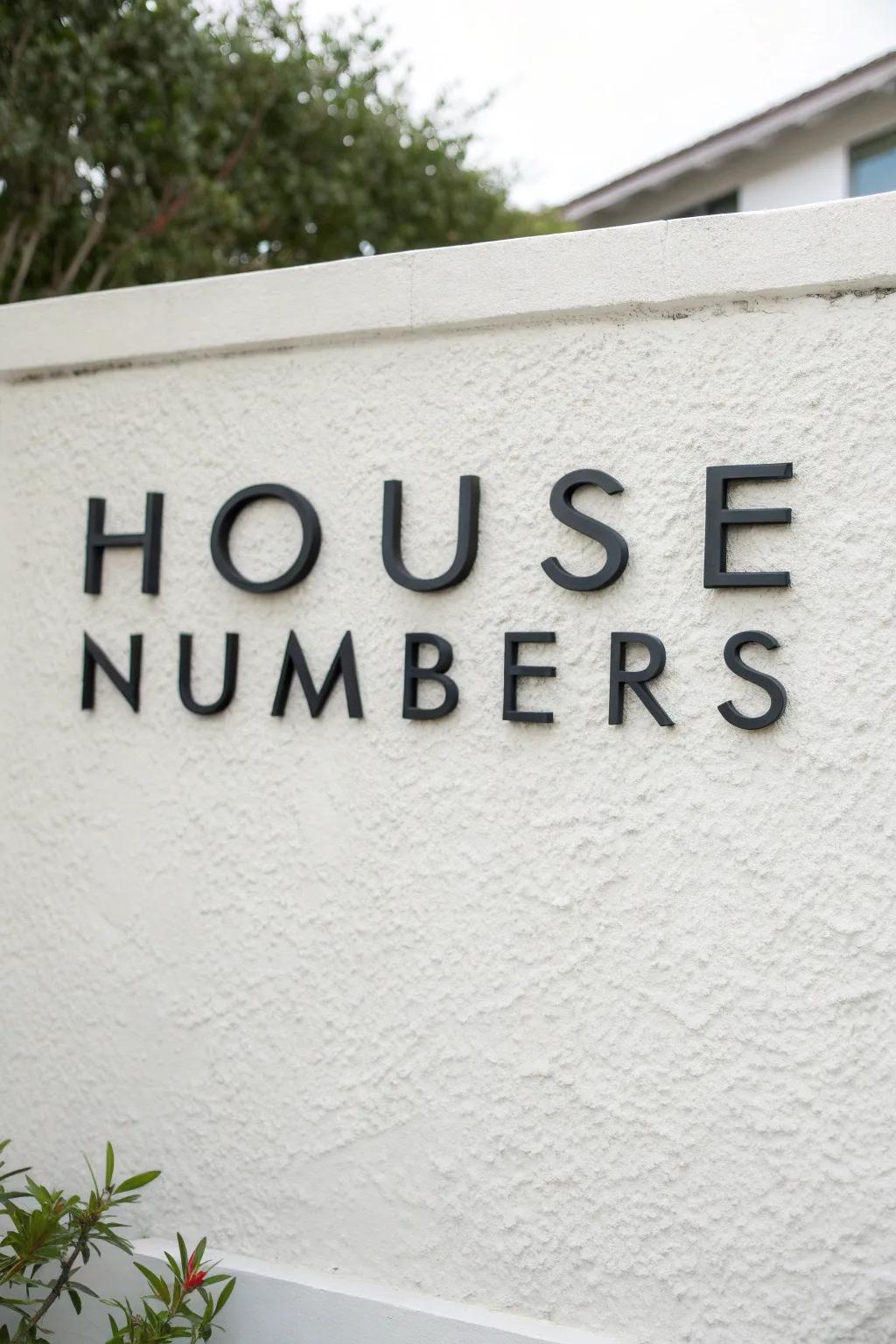 Minimalist numbers for a clean, modern look.