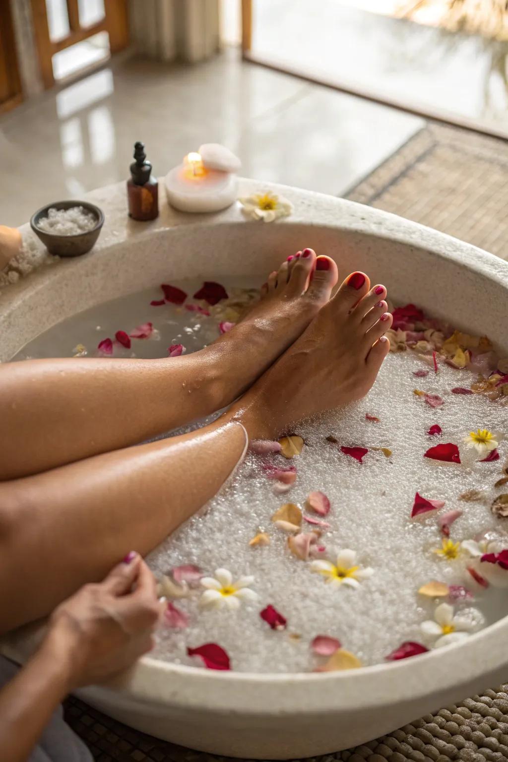 Refresh your feet with a soothing soak.