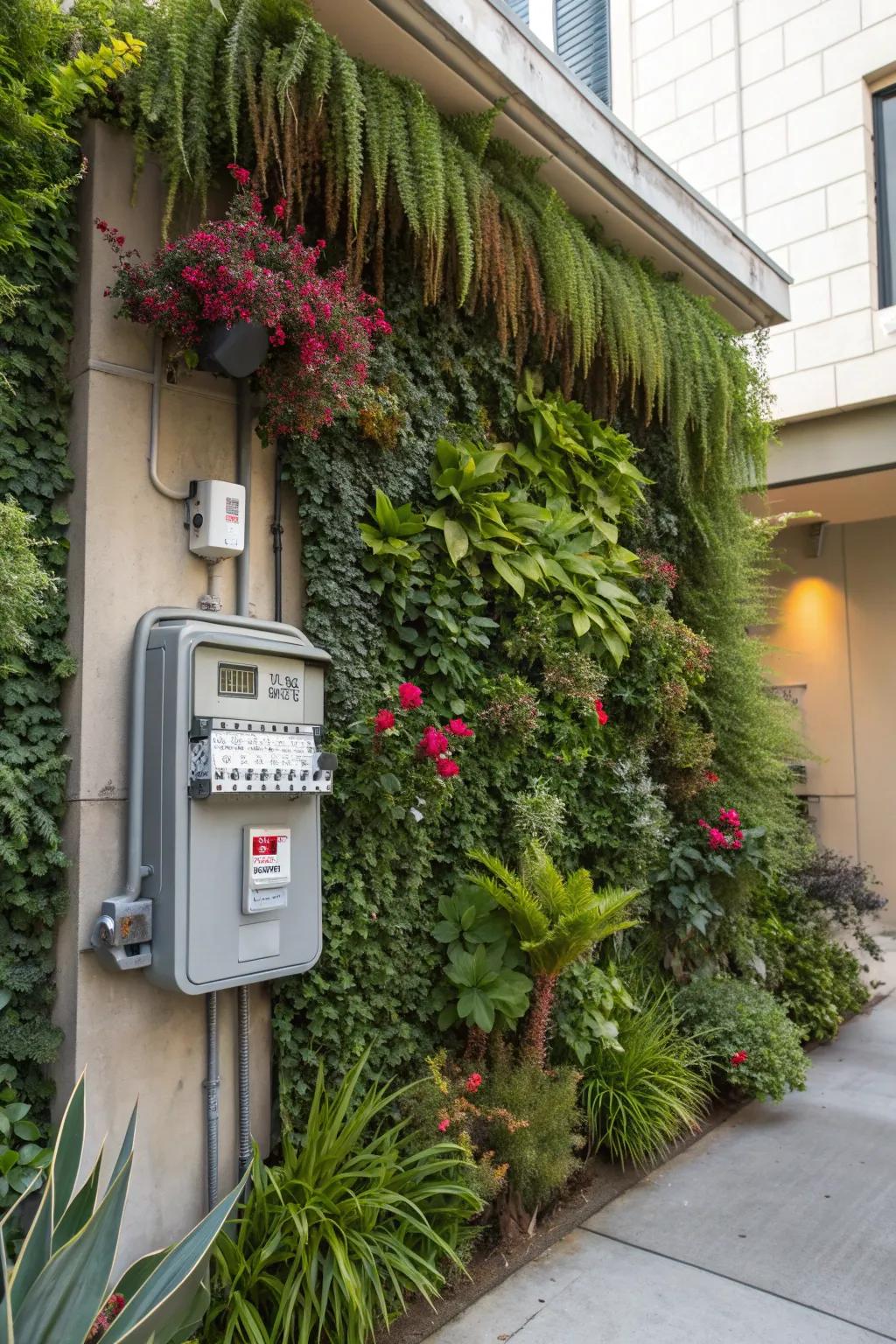 A vertical garden wall offers a modern and green solution.