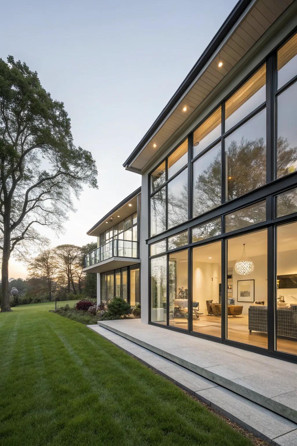 Large windows transform the look and feel of this split-level home.