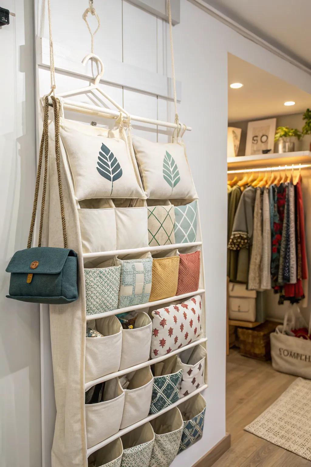 Hanging systems keep cushions dry and save ground space.