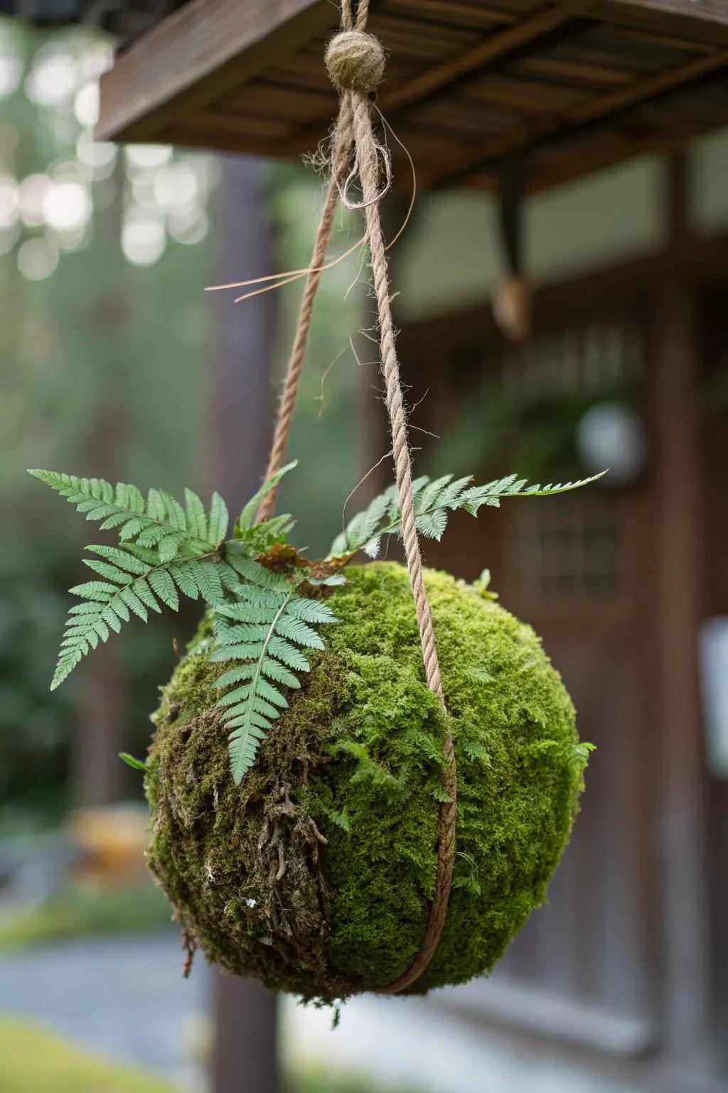 A beautiful kokedama showcasing nature's elegance.
