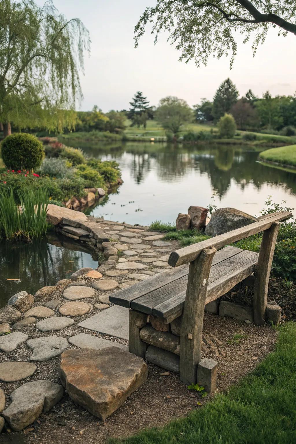Rustic elements blend beautifully with the lake house aesthetic.