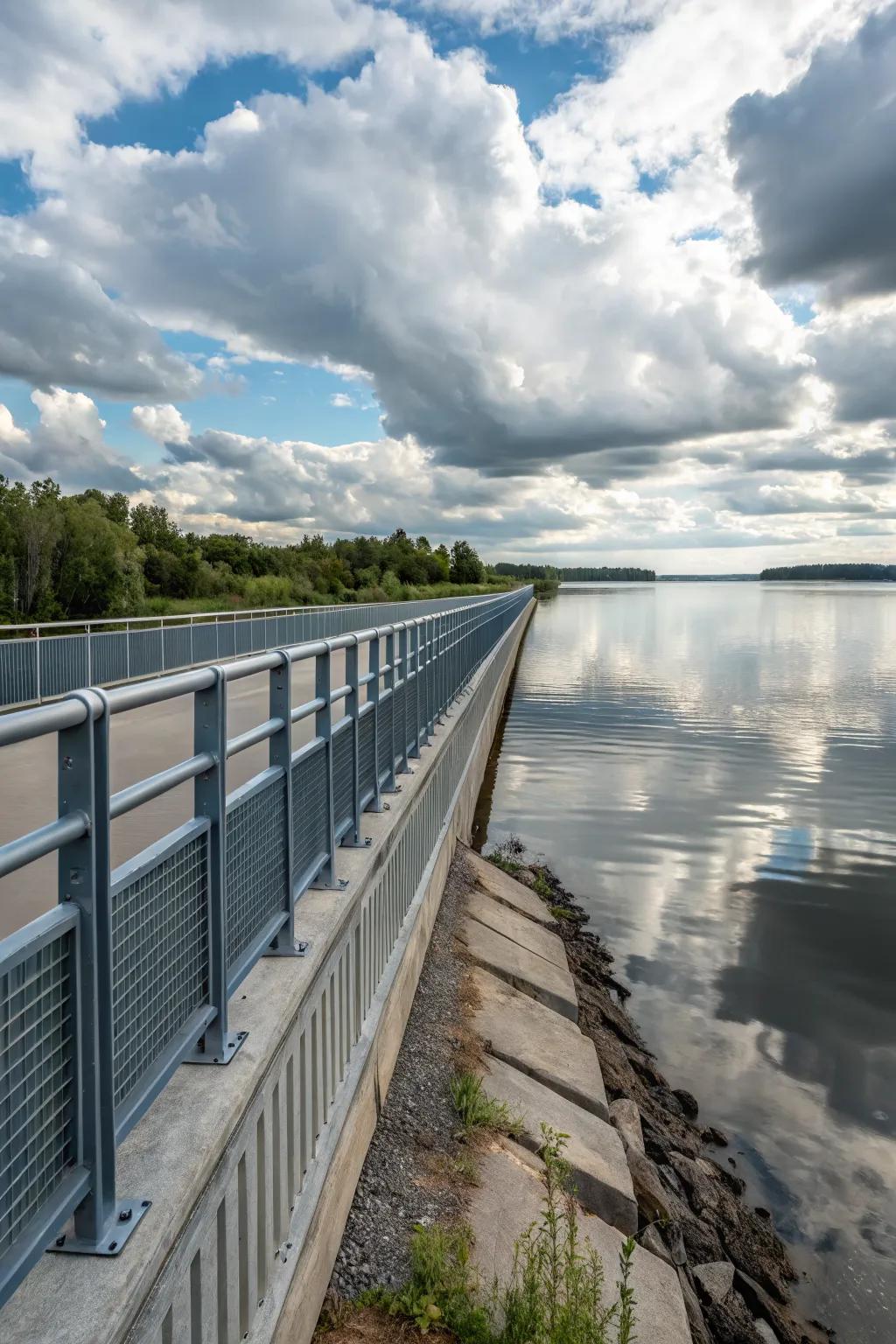 Steel seawalls combine strength with a modern aesthetic.