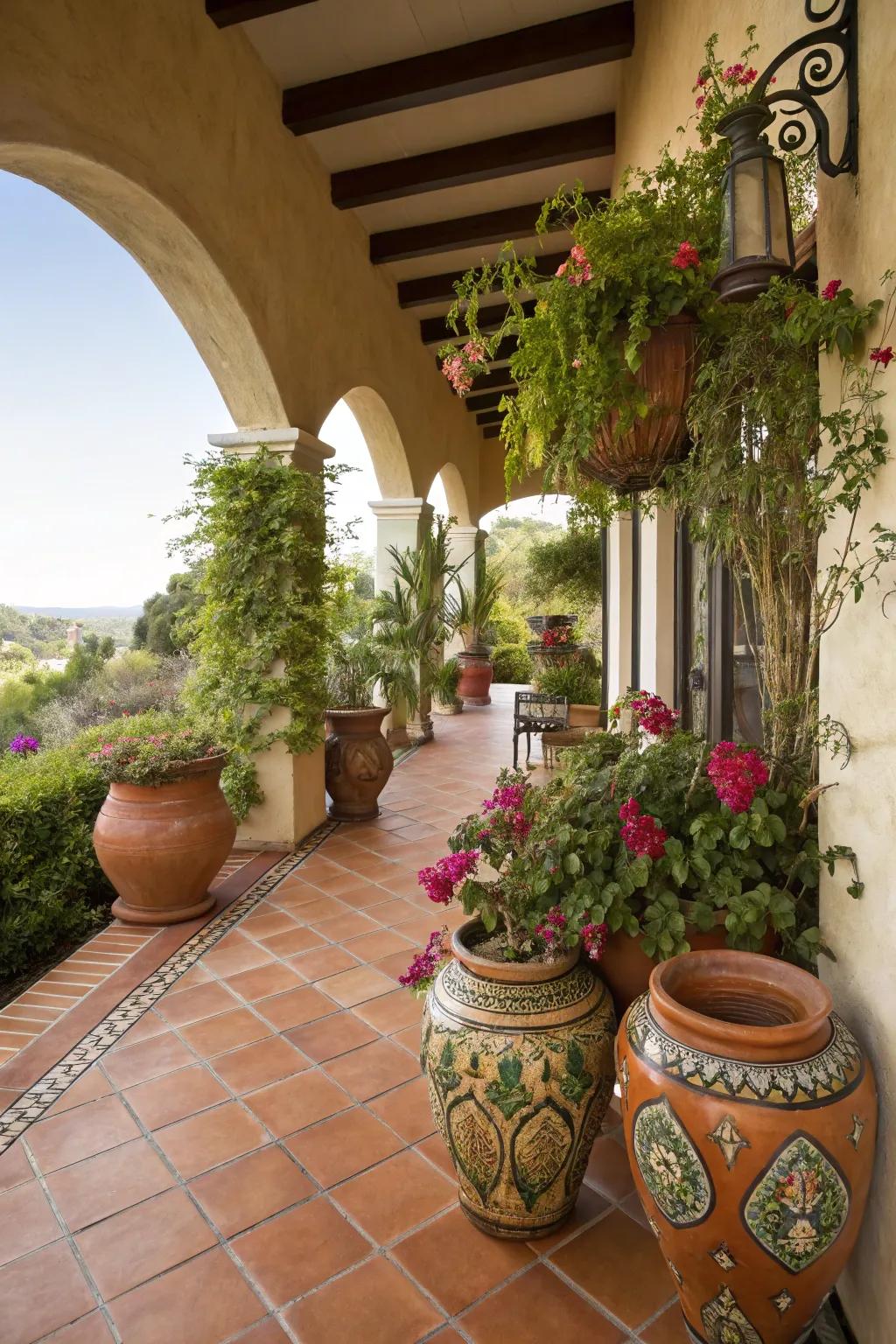 Bring Mediterranean warmth to your lanai with terracotta tiles.