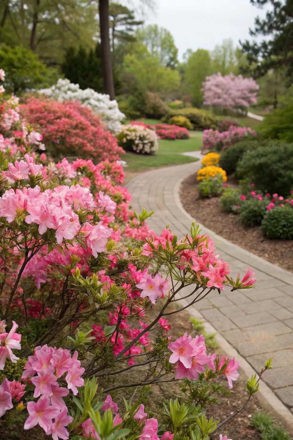 Encore Azaleas showcasing seasonal color variations.