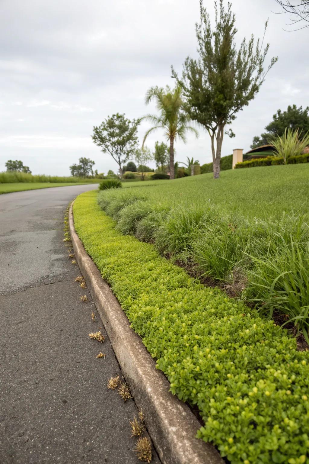 Soften edges with lush greenery.
