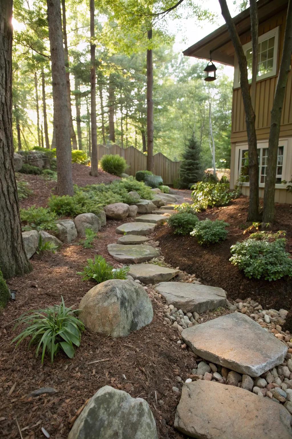Natural elements bring organization and a rustic charm.