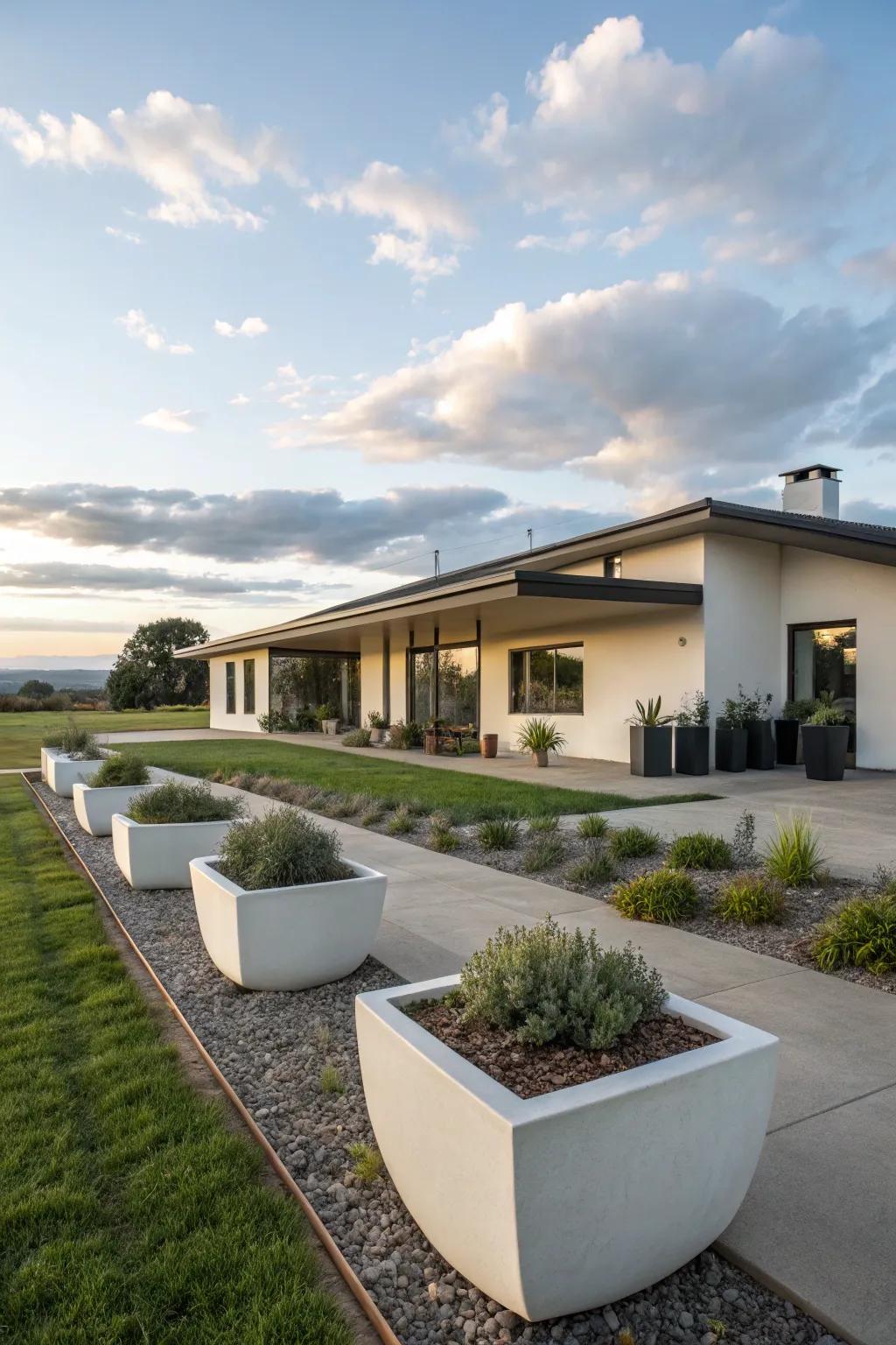 Modern minimalist touches adding a sleek elegance to a ranch-style home.