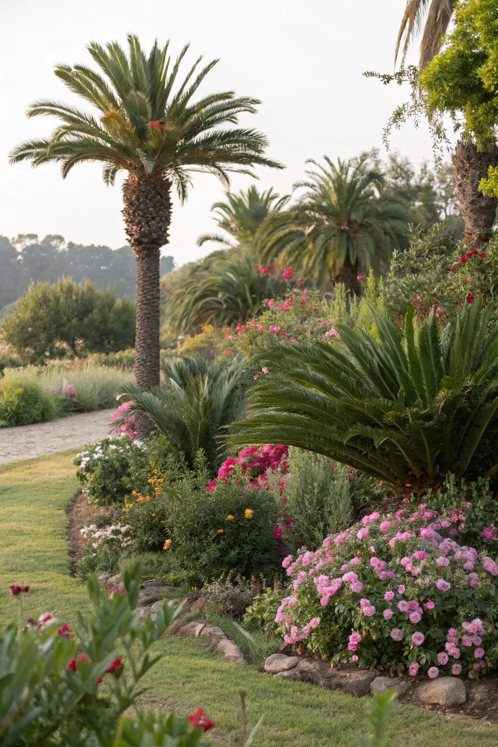 Discover the versatility of sago palms with diverse plant pairings.