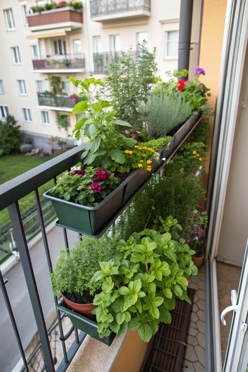 Vertical planters are ideal for compact spaces.