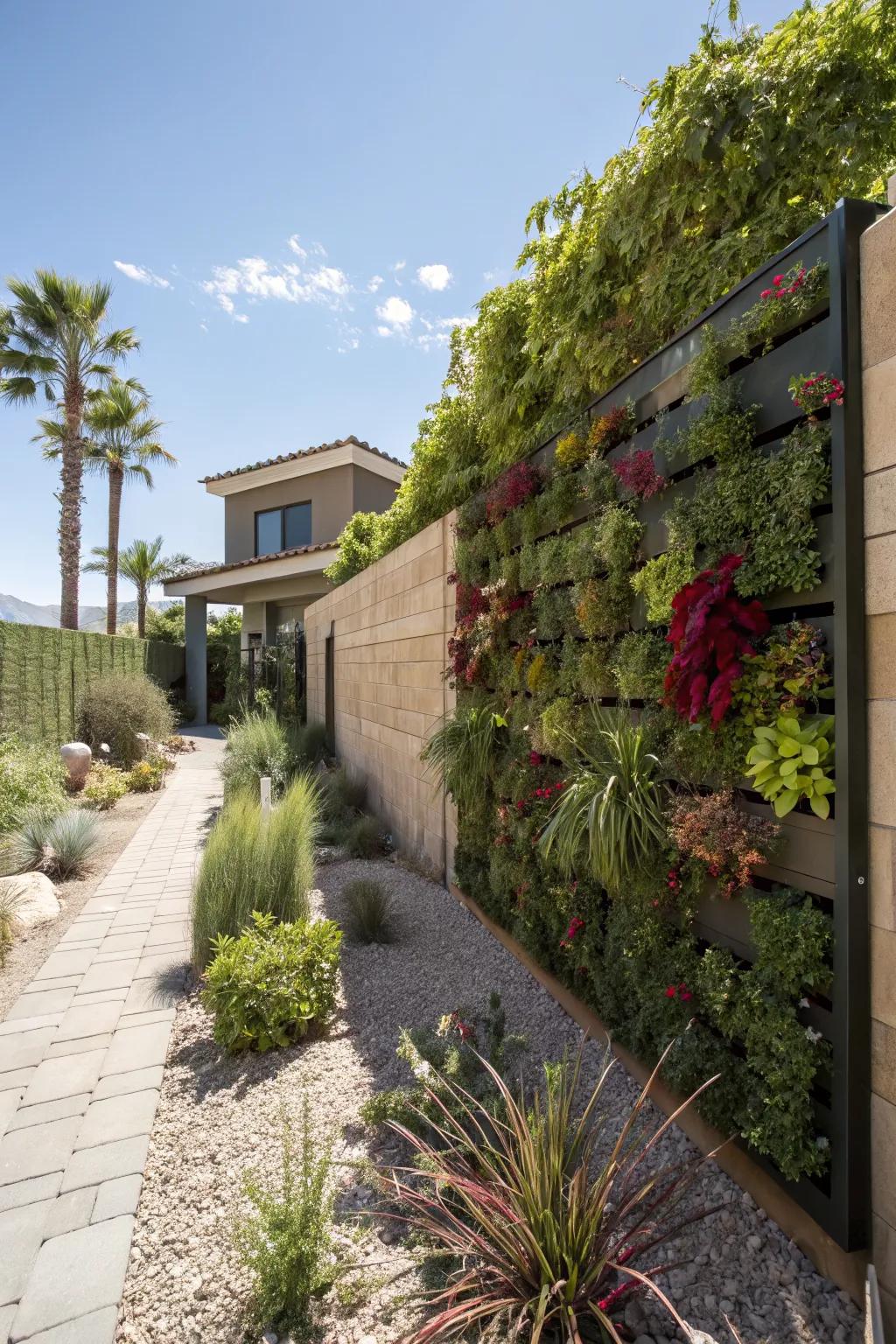 Vertical gardens are a great way to add greenery without using up space.