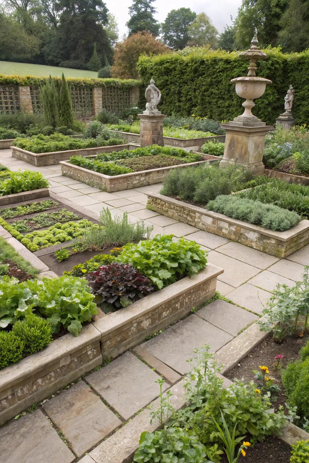 Add elegance with a formal potager layout.
