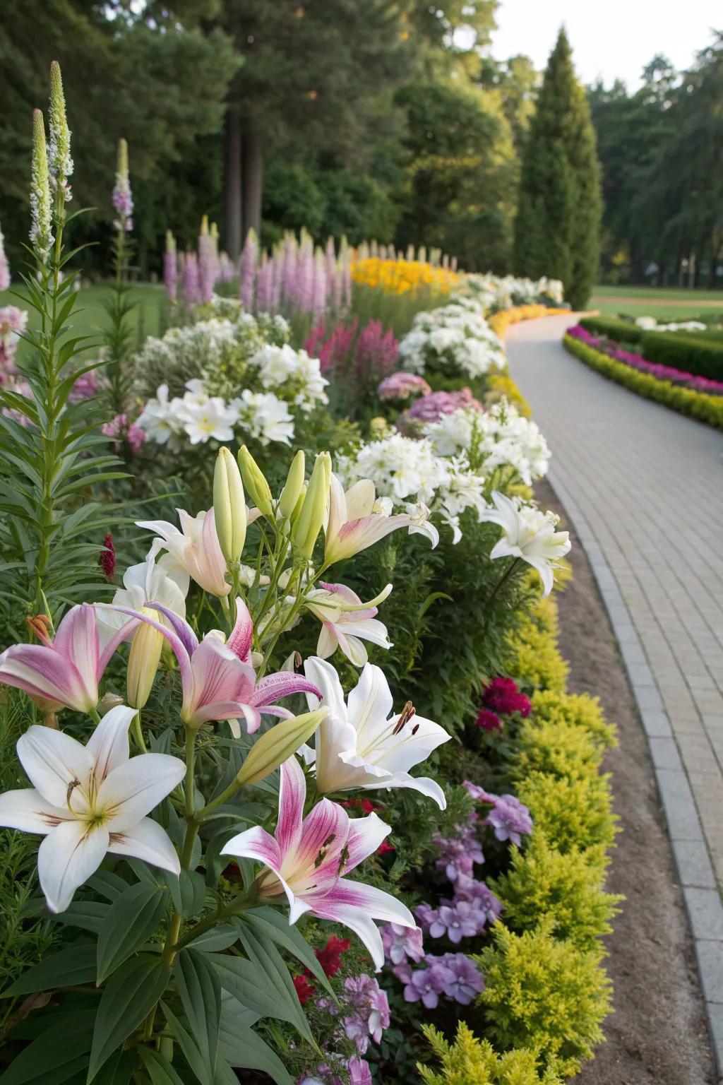 Contrasting colors make lilies pop in the garden