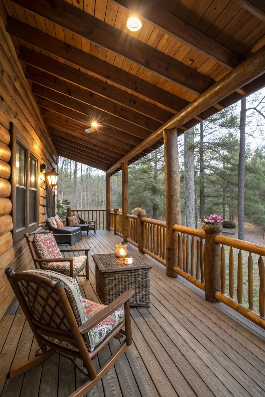 A covered porch offers all-weather enjoyment.