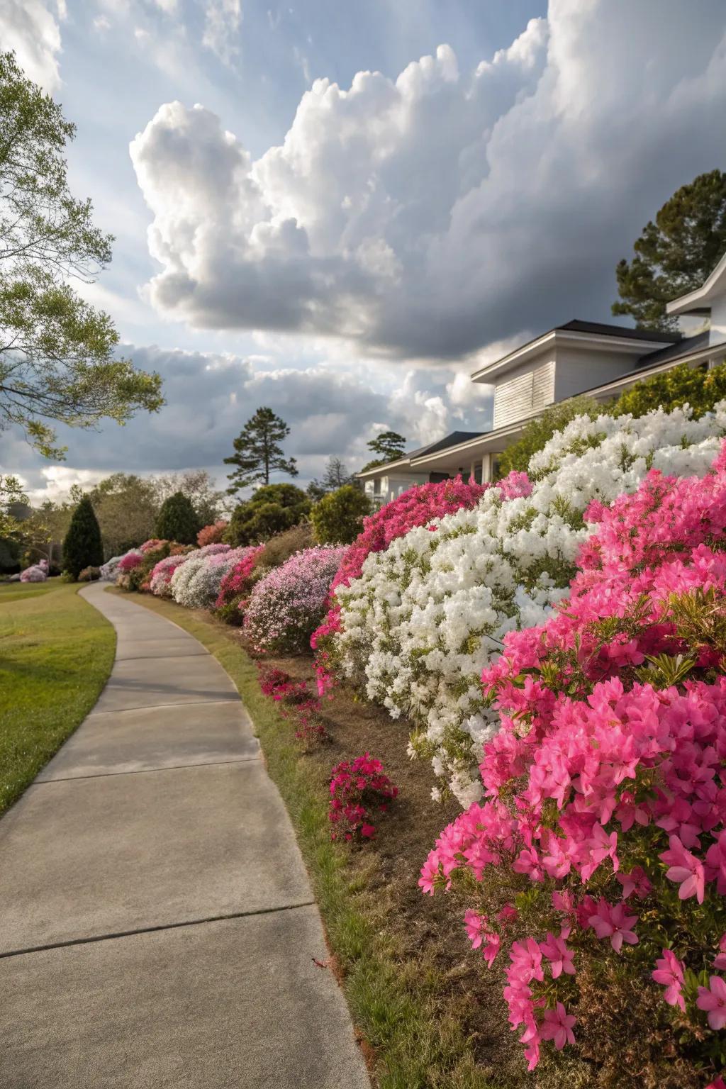 Azaleas burst with spring color and require little care.