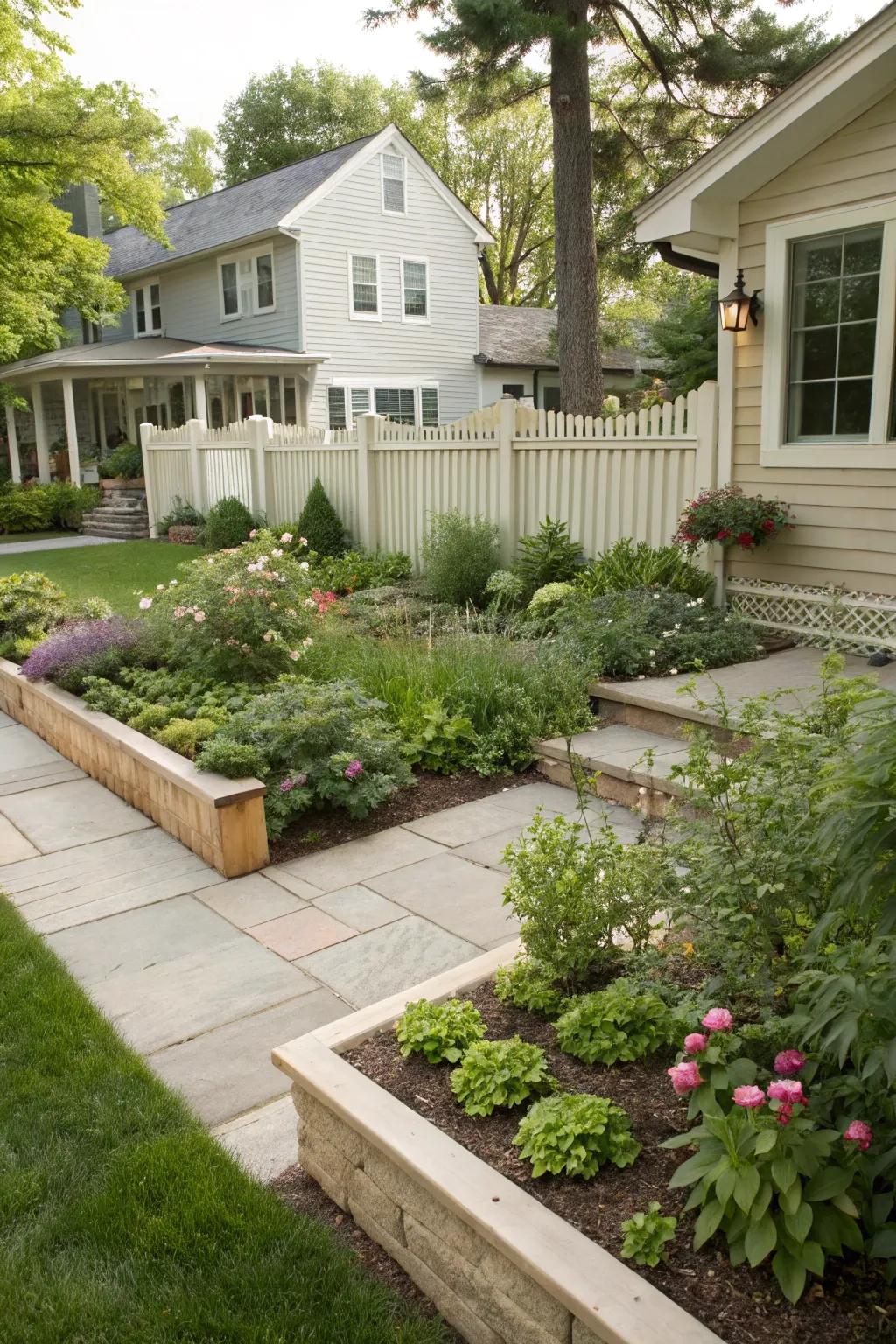 A low-maintenance front yard enhances curb appeal effortlessly.