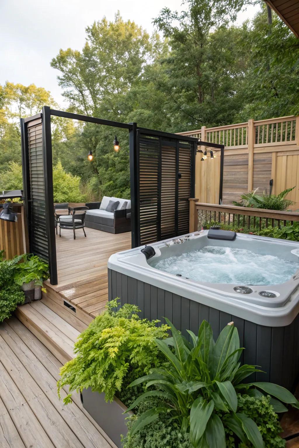 Enjoy the ultimate luxury with a deck hot tub