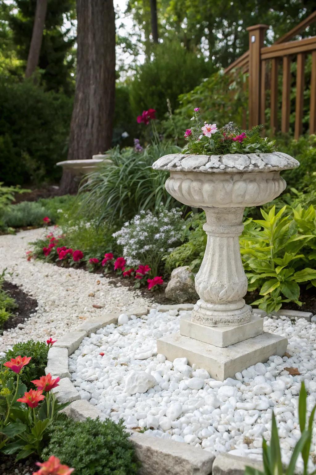 Elevate your sculptures with a marble chip base.