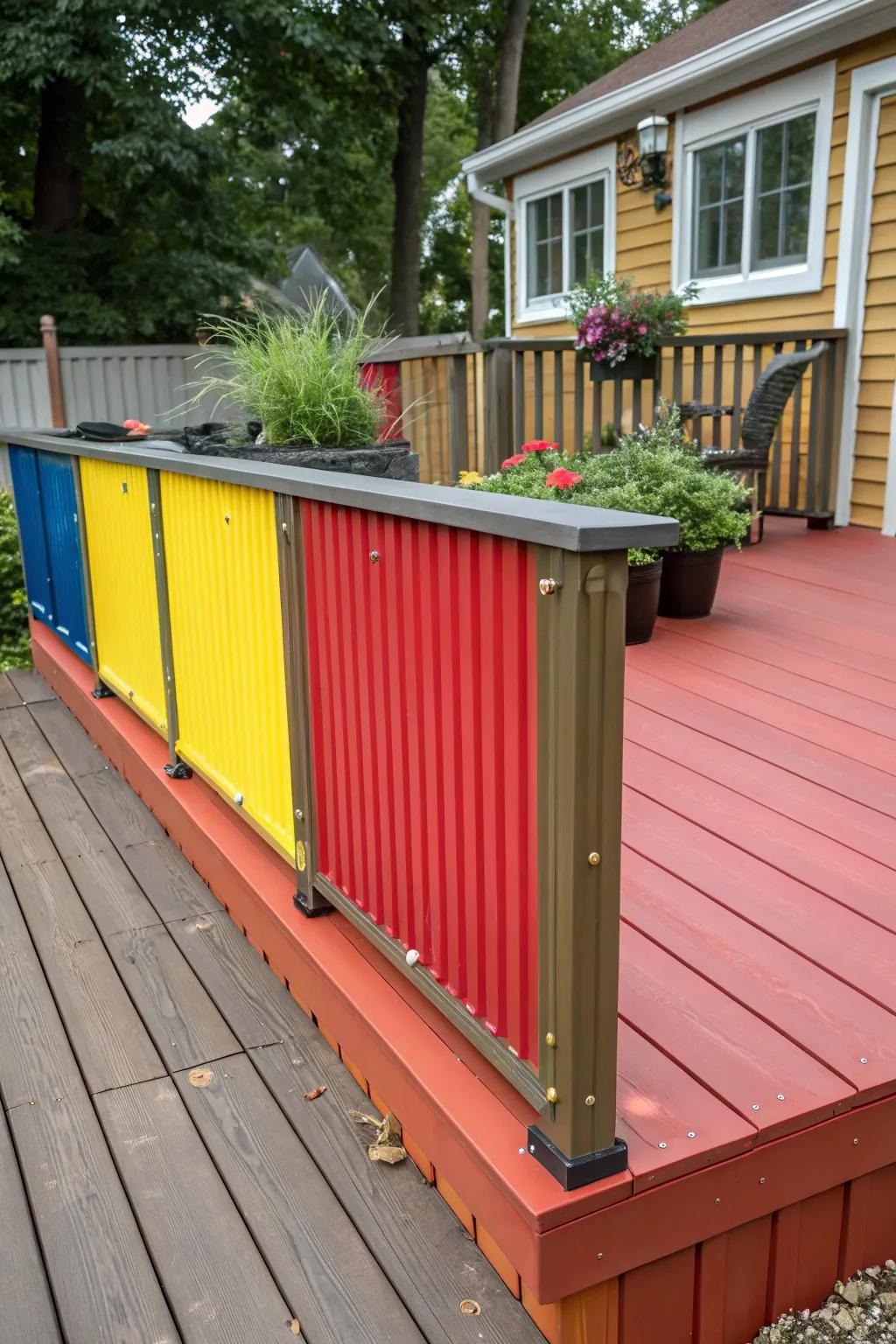 Contrasting colors make this metal skirting stand out beautifully.