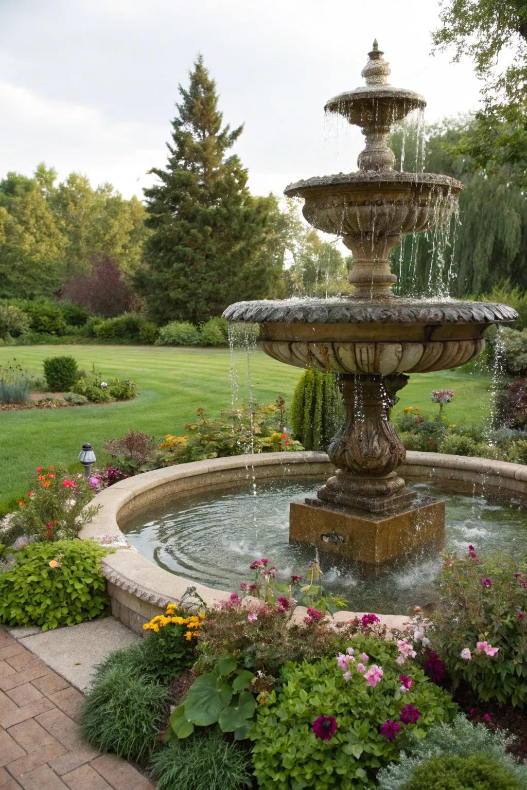A water feature brings tranquility to your garden.