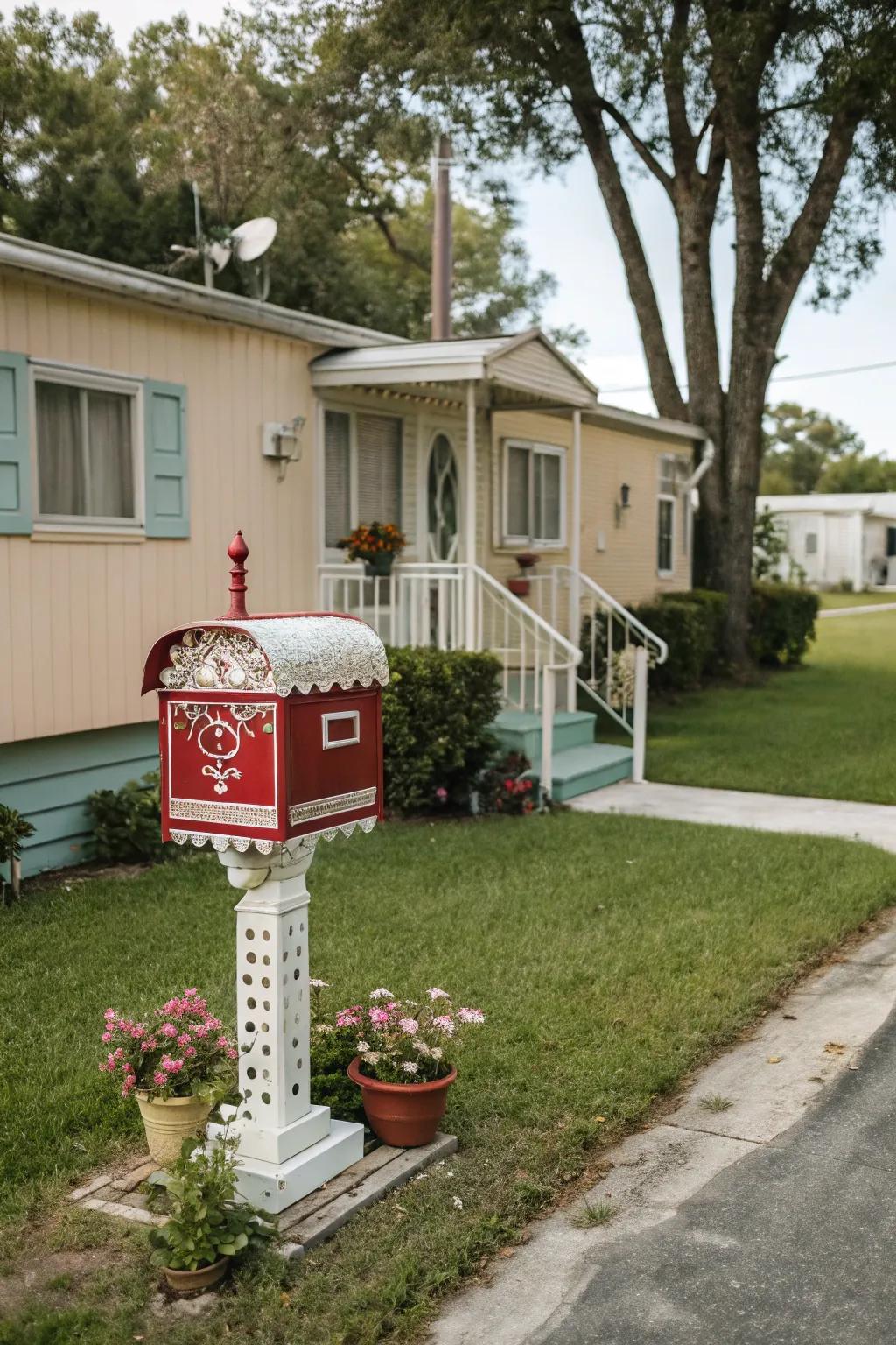 A stylish mailbox adds character and charm.