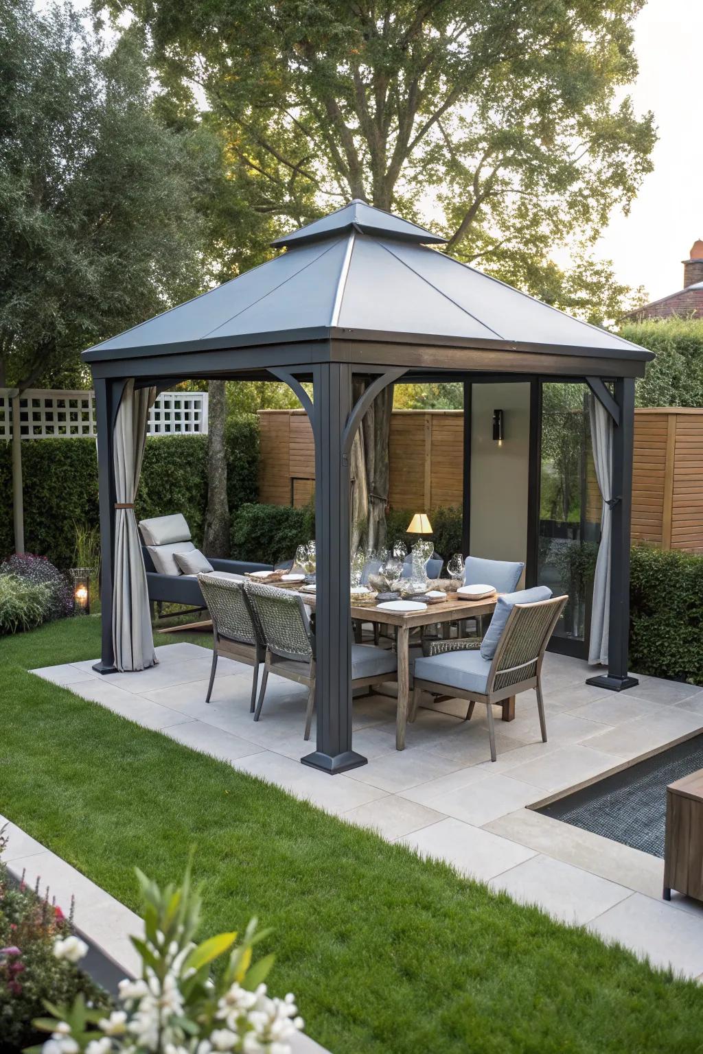 A multi-functional gazebo ready for any occasion.