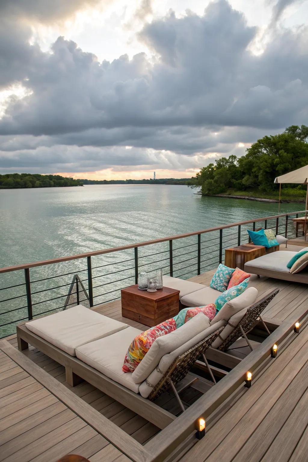 Stylish seating areas enhance your dock's comfort and enjoyment.