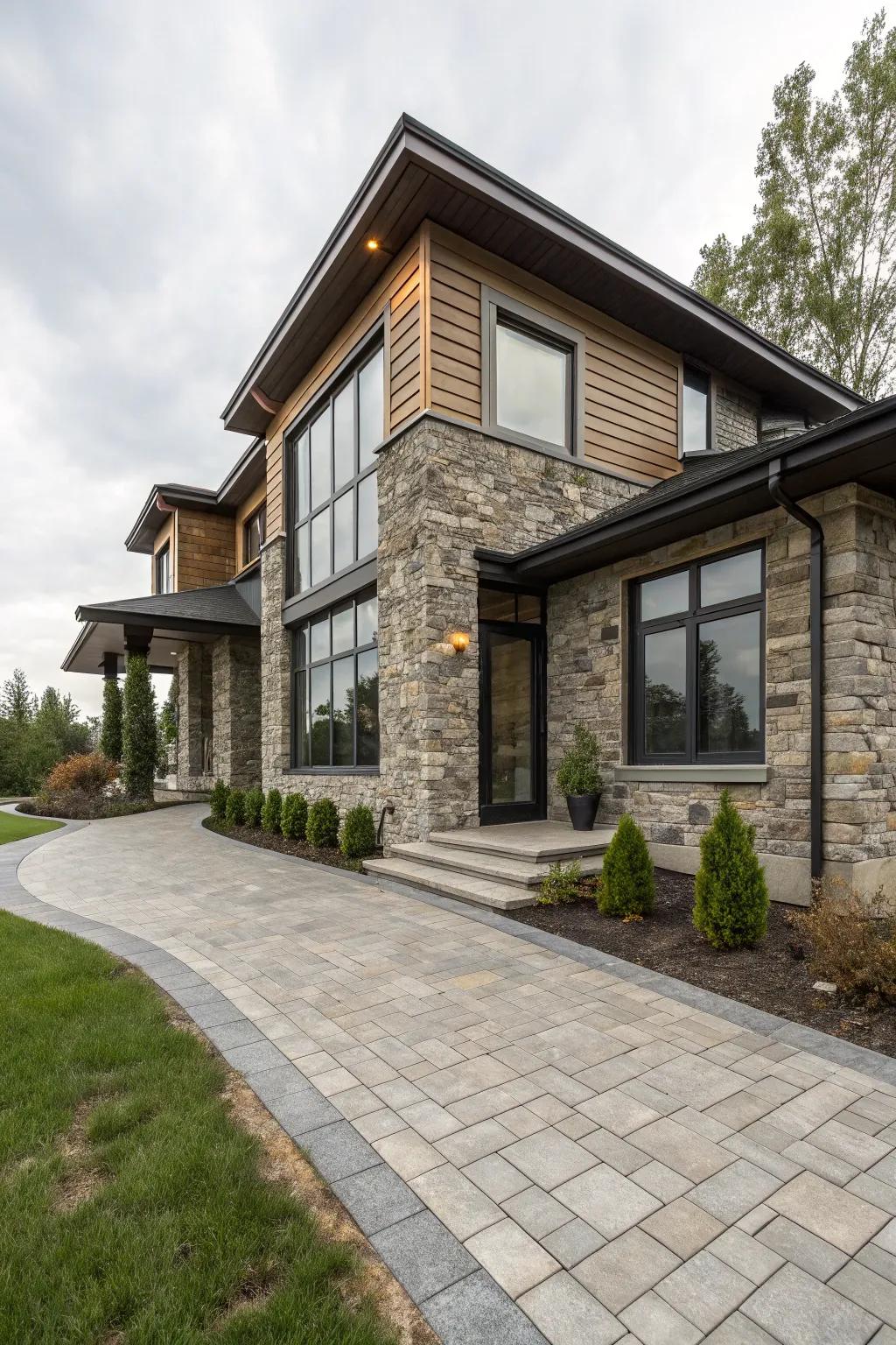 Stone accents add timeless texture and warmth.