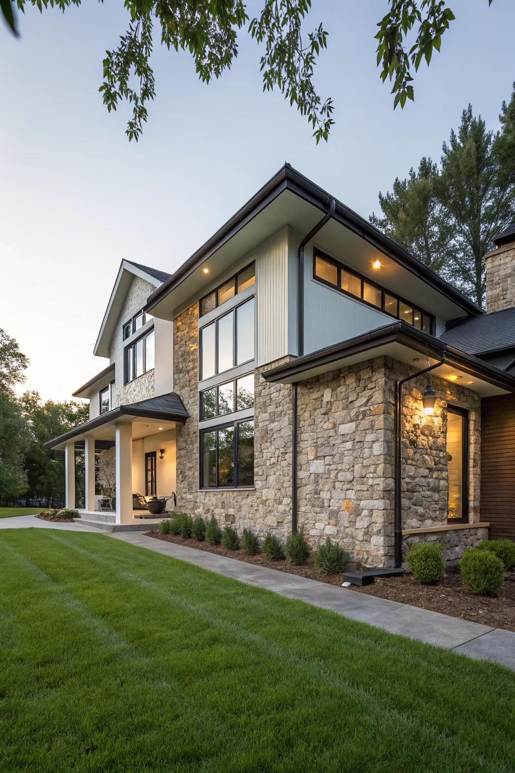 Stone elements add texture and richness.