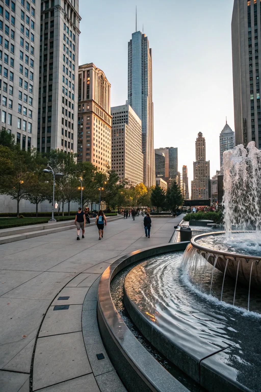 Add a modern edge with a metallic fountain.