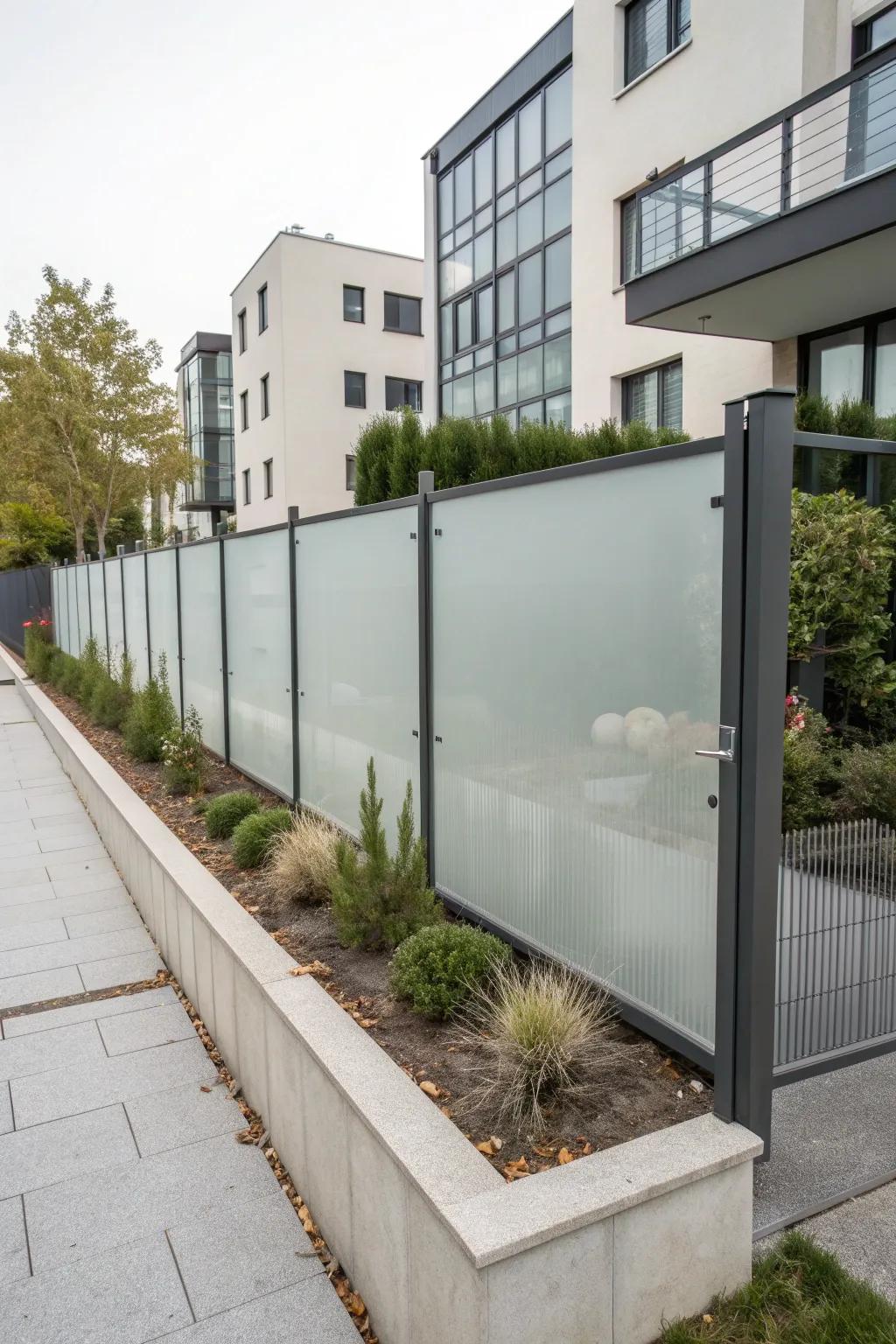 Glass panels provide a modern twist on traditional fencing.