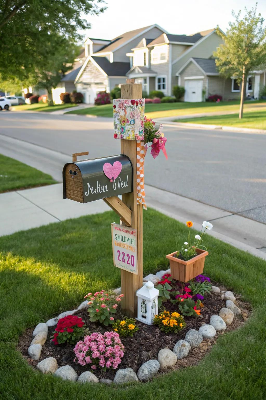 DIY enthusiasm shines through in this personalized mailbox post.