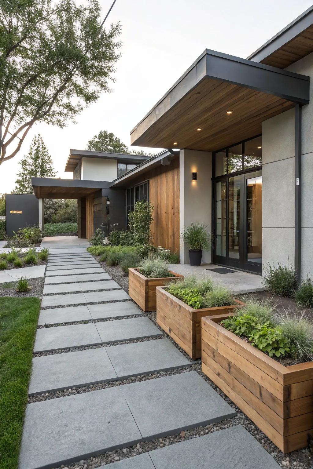 Modern materials like concrete and metal enhance minimalist aesthetics.