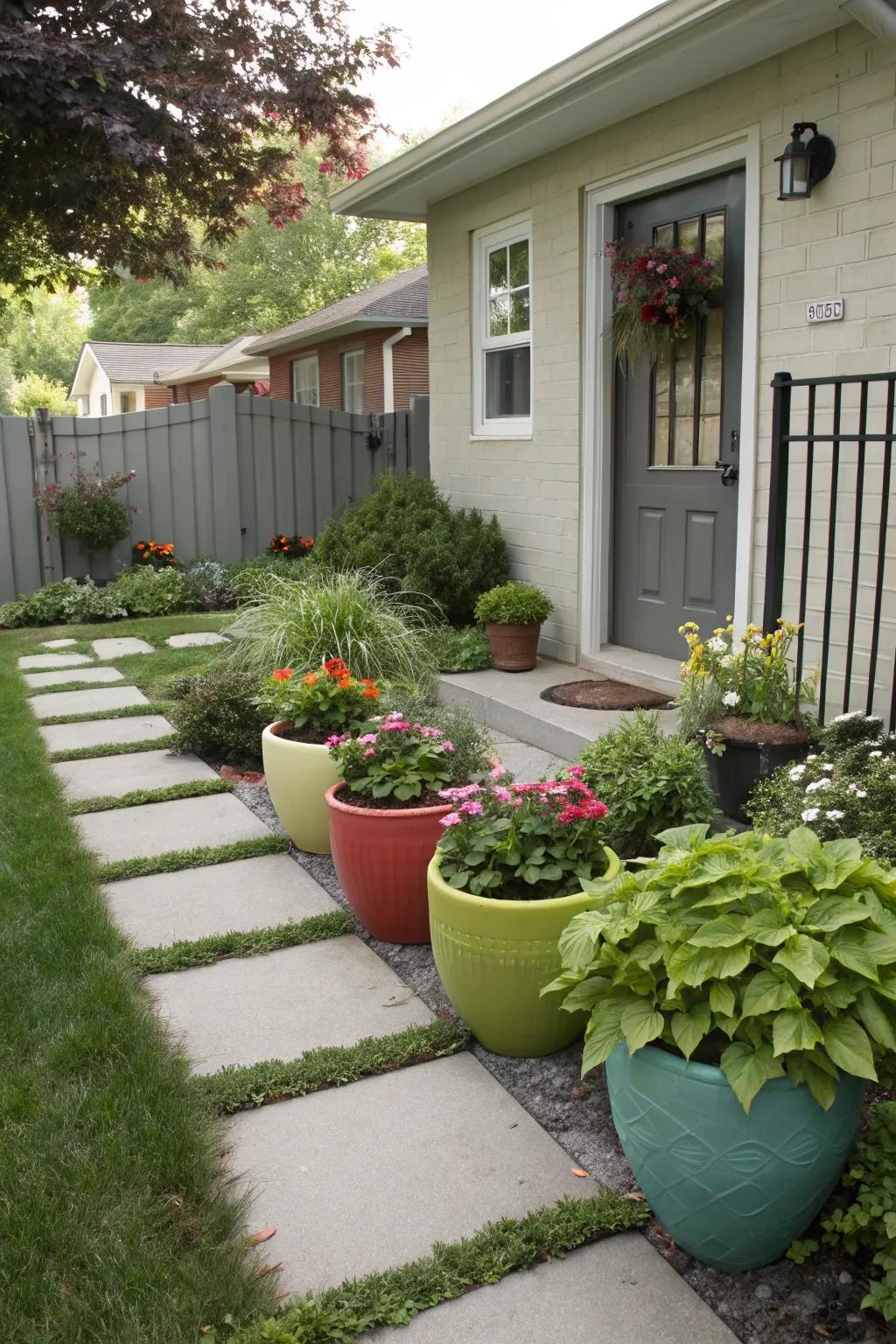 Stylish container plants add flexibility and greenery to small spaces.