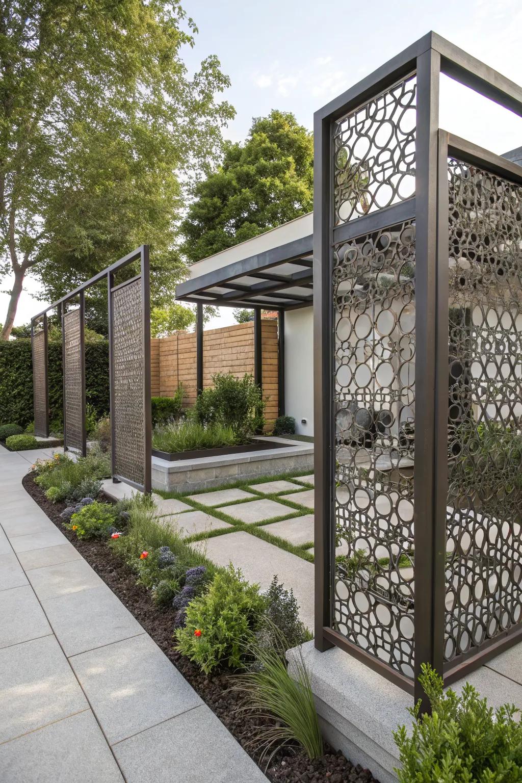 Unique infills can make a trellis stand out.