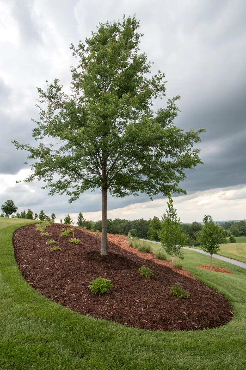 A raised bed effect highlights your tree beautifully.