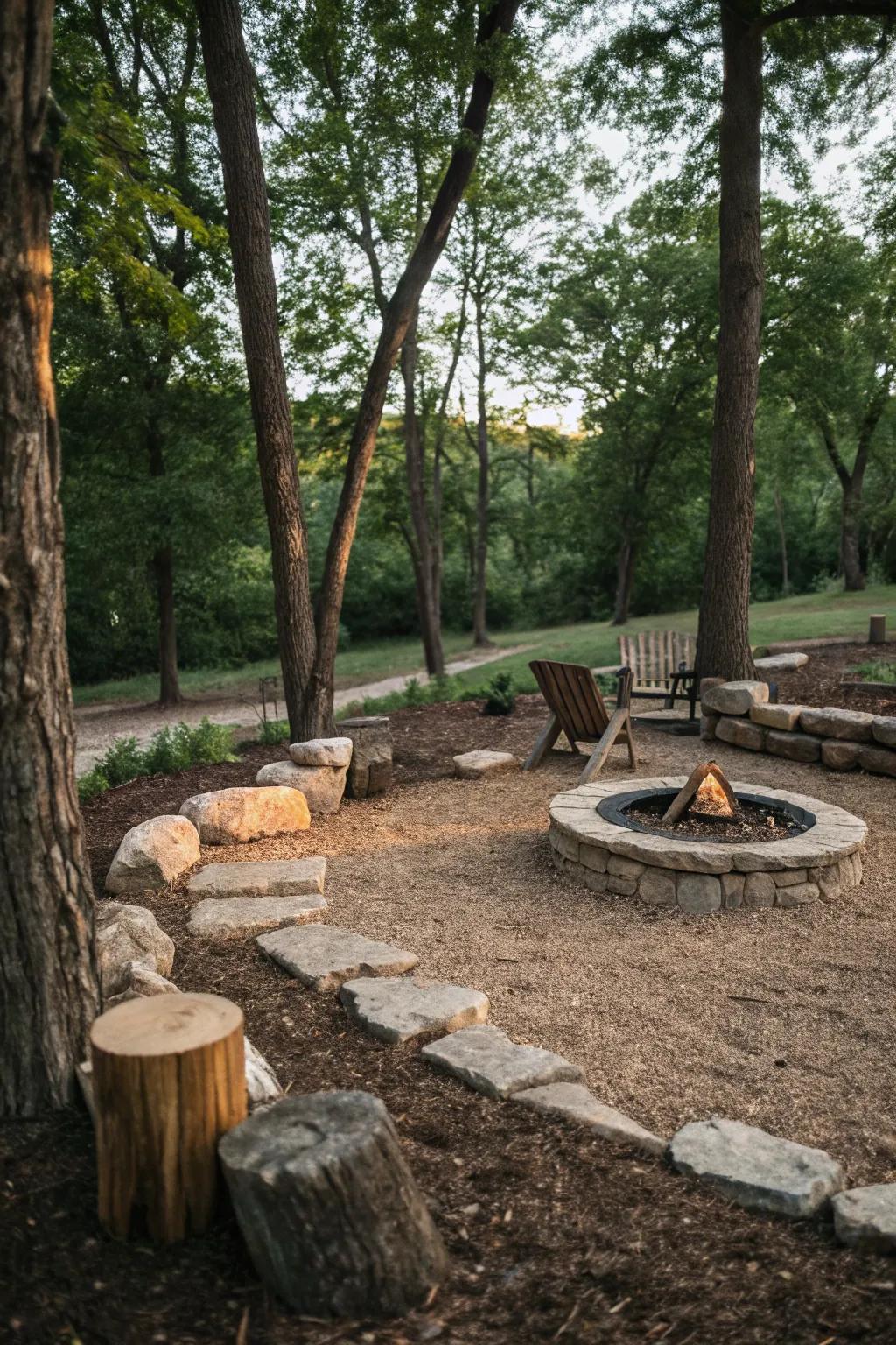 Trees create a peaceful and secluded atmosphere.